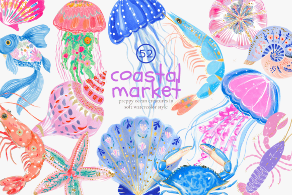 Download Coastal Market Clipart Set - Set Collection