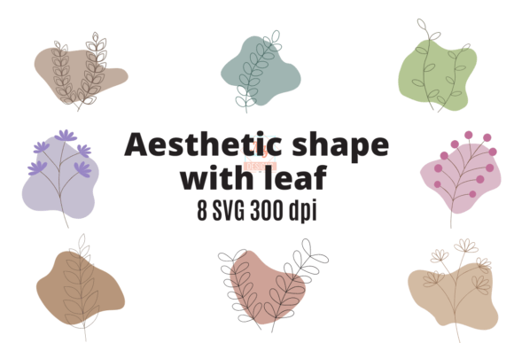 Download Aesthetic Shape with Leaf SVG Set - Set Collection