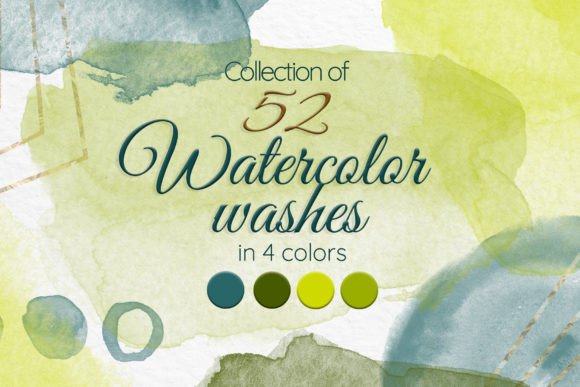 Download Green Watercolor Stains Set - Set Collection