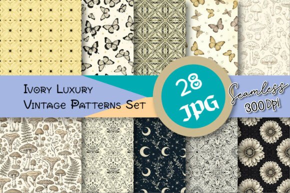 Download Ivory Luxury Vintage Patterns Set - Set Collection