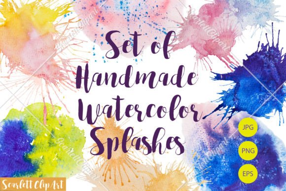 Download Set of Watercolor Stains Backgrounds - Set Collection