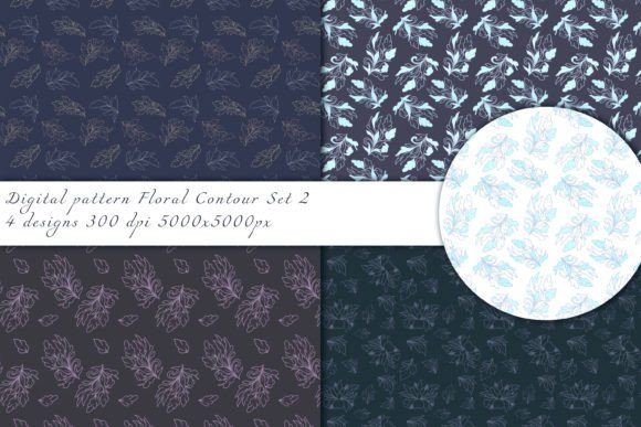 Download Floral Contour Set 2 (Patterns Set) - Set Collection