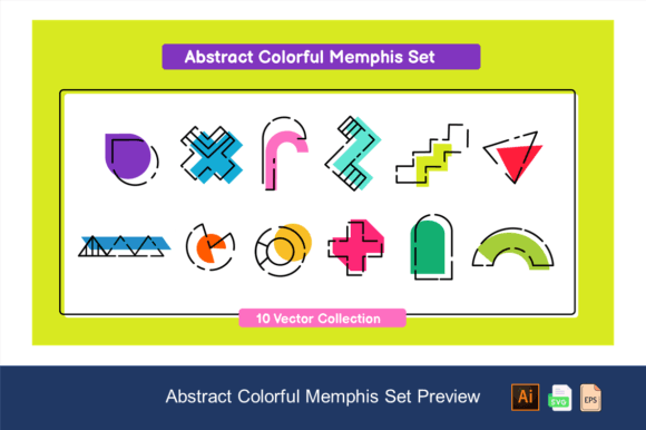 Download Abstract Colorful Memphis Set - Set Collection