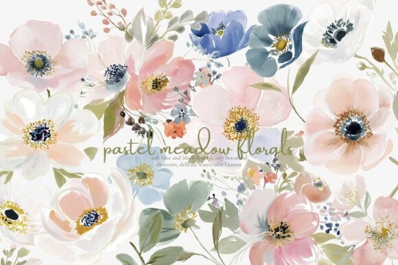 Download Pastel Floral Clipart Set - Set Collection