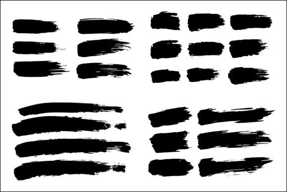 Download Abstract Brush Strokes Silhouette Set - Set Collection