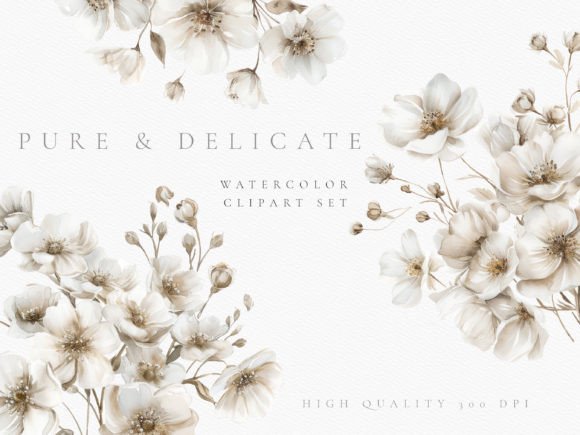 Download White Rustic Wedding Flower Clipart Set - Set Collection