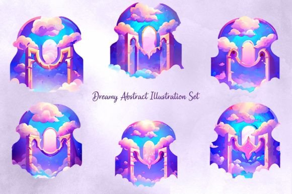 Download Dreamy Abstract Illustration Set - Set Collection