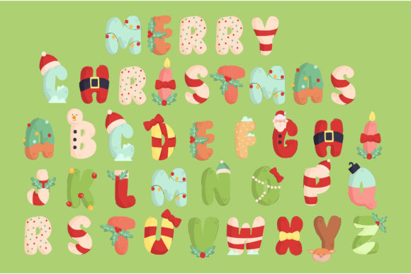 Download Christmas Alphabet Illustration Set - Set Collection