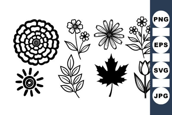 Download Vintage Floral Black Ink Set - Set Collection