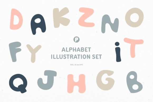 Download Fatty Abstract Alphabet Illustration Set - Set Collection
