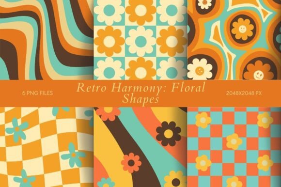 Download Retro Harmony: Floral Shapes - Retro Collection