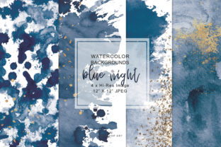 Download Navy Blue &amp; Gold Washes Background Set - Set Collection